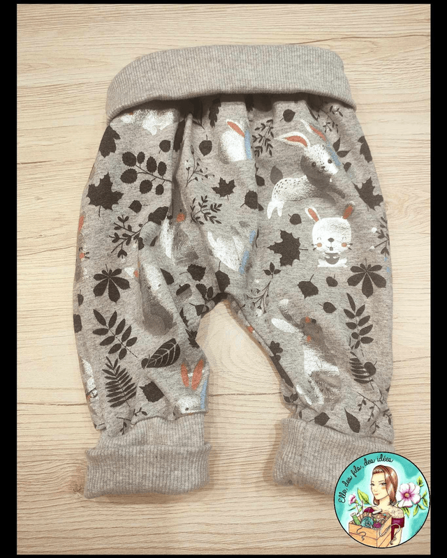 Sarouel bébé Lapins argenté 6-9mois
