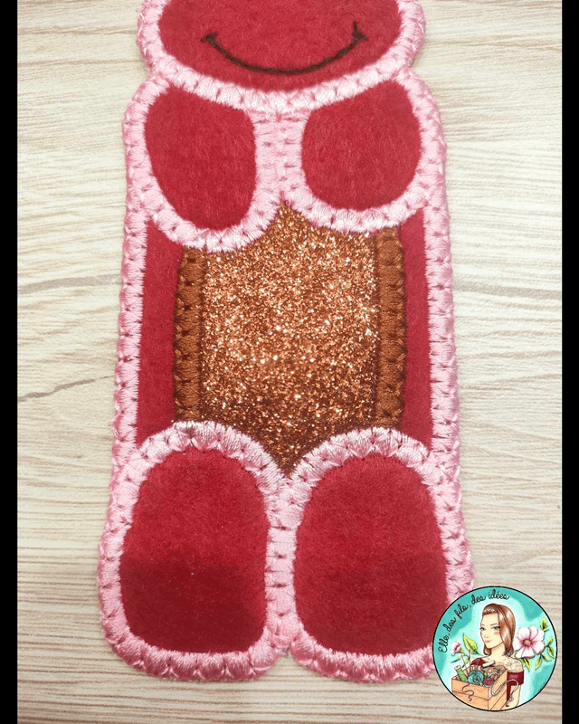 Marque page Licorne bordeaux et rose