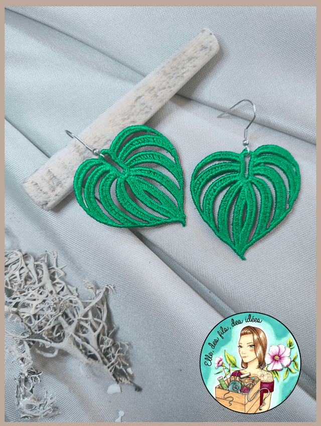Boucles d'oreilles Feuille de Monstera