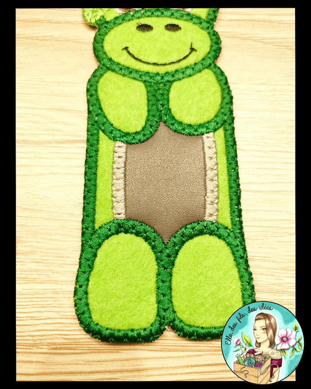 Marque page Licorne verte