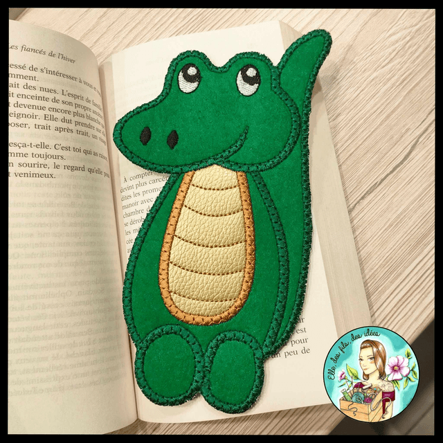 Marque page Crocodile Vert foncé