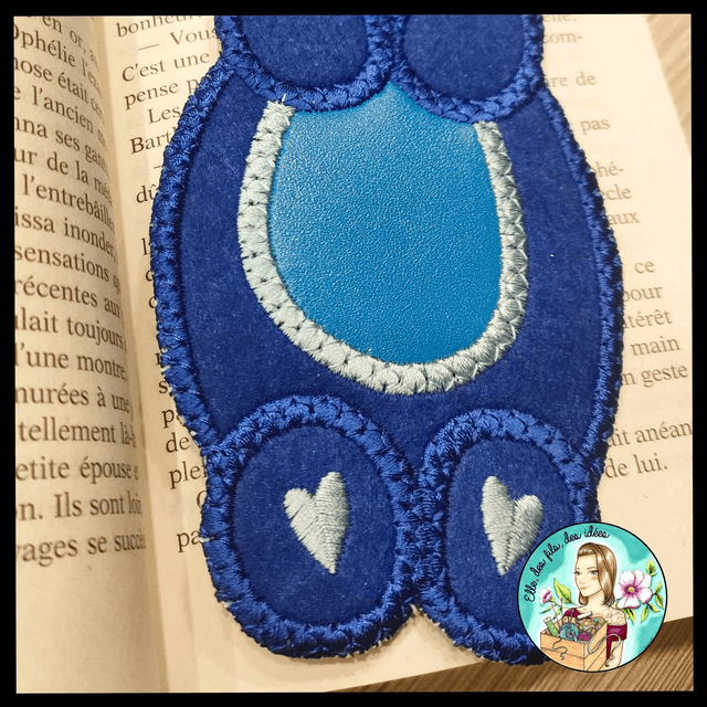 Marque page Ourson Bleu ventre bleu