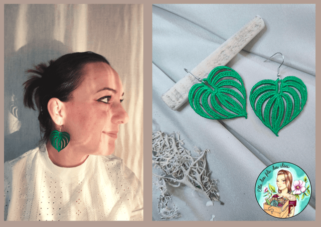 Boucles d'oreilles Feuille de Monstera