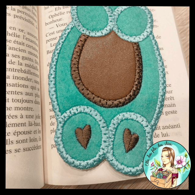 Marque page Ourson turquoise