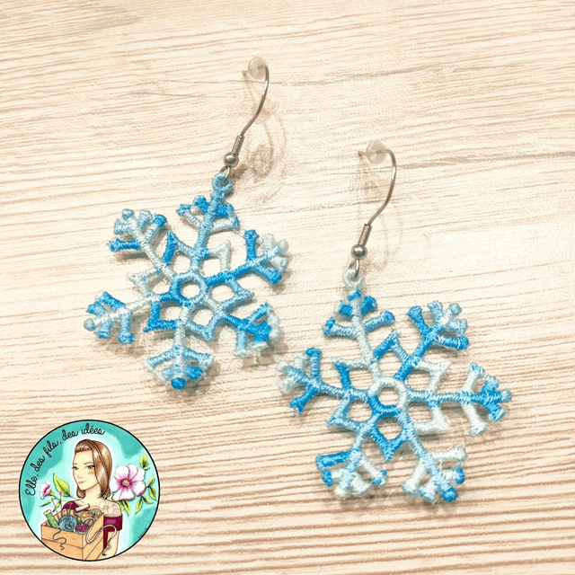 Boucles d&#039;oreilles Flocons Bleu clair